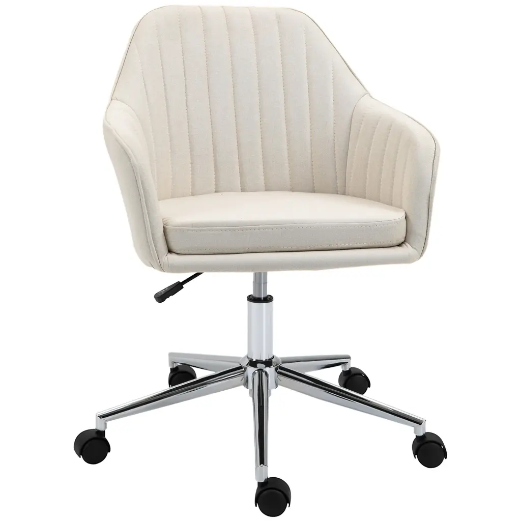 Mid Back Tinquire Chair Fabric Home Office Chair Swivel Desk Chair Wheels aosom business