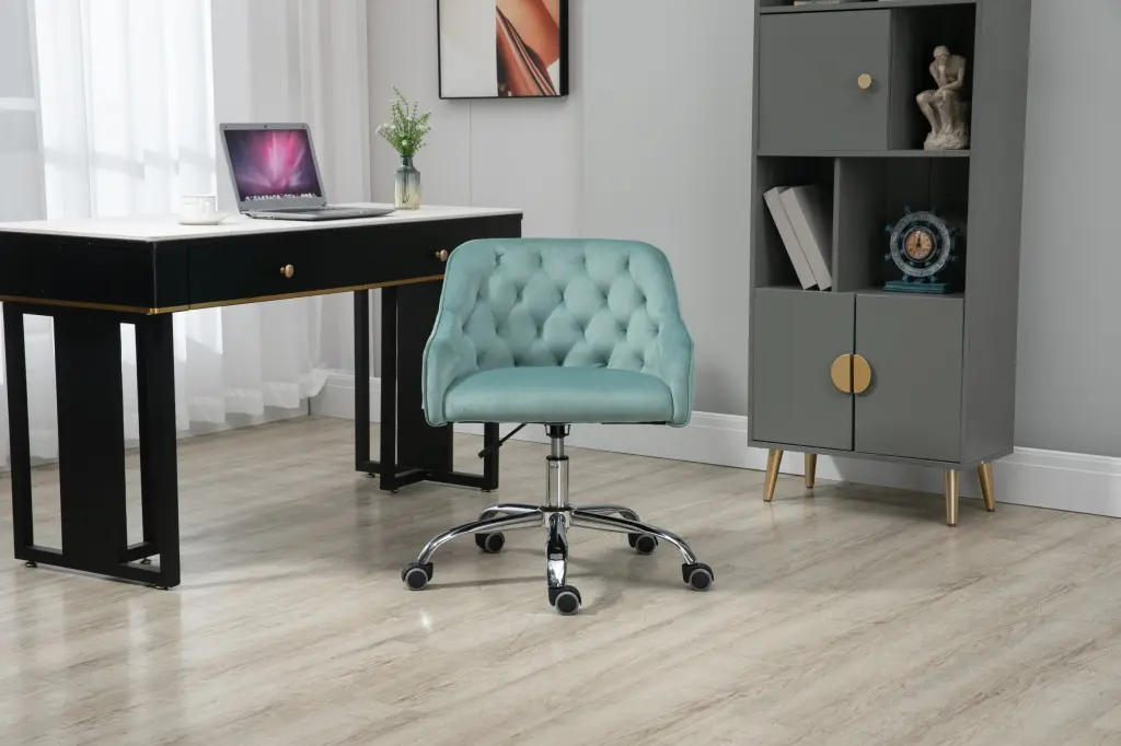 Coolmore Velvet Home Office Desk Chair Modern Cute Computer Chair White coolmore w-395
