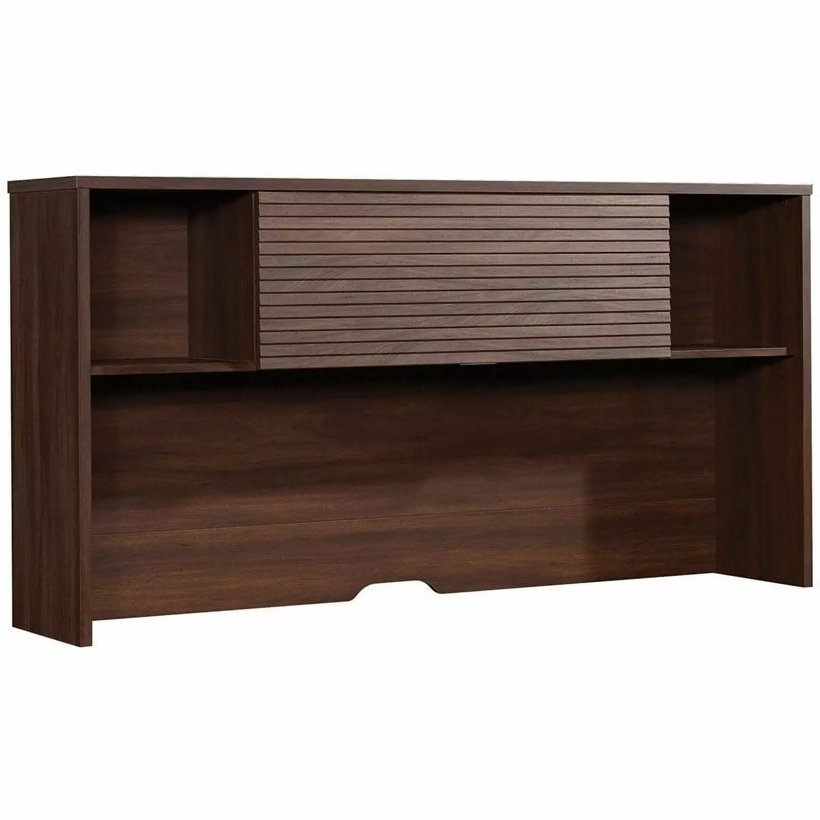 Pemberly Row Contemporary Engineered Wood Desk Hutch Spiced Mahogany - Sleek Office Storage