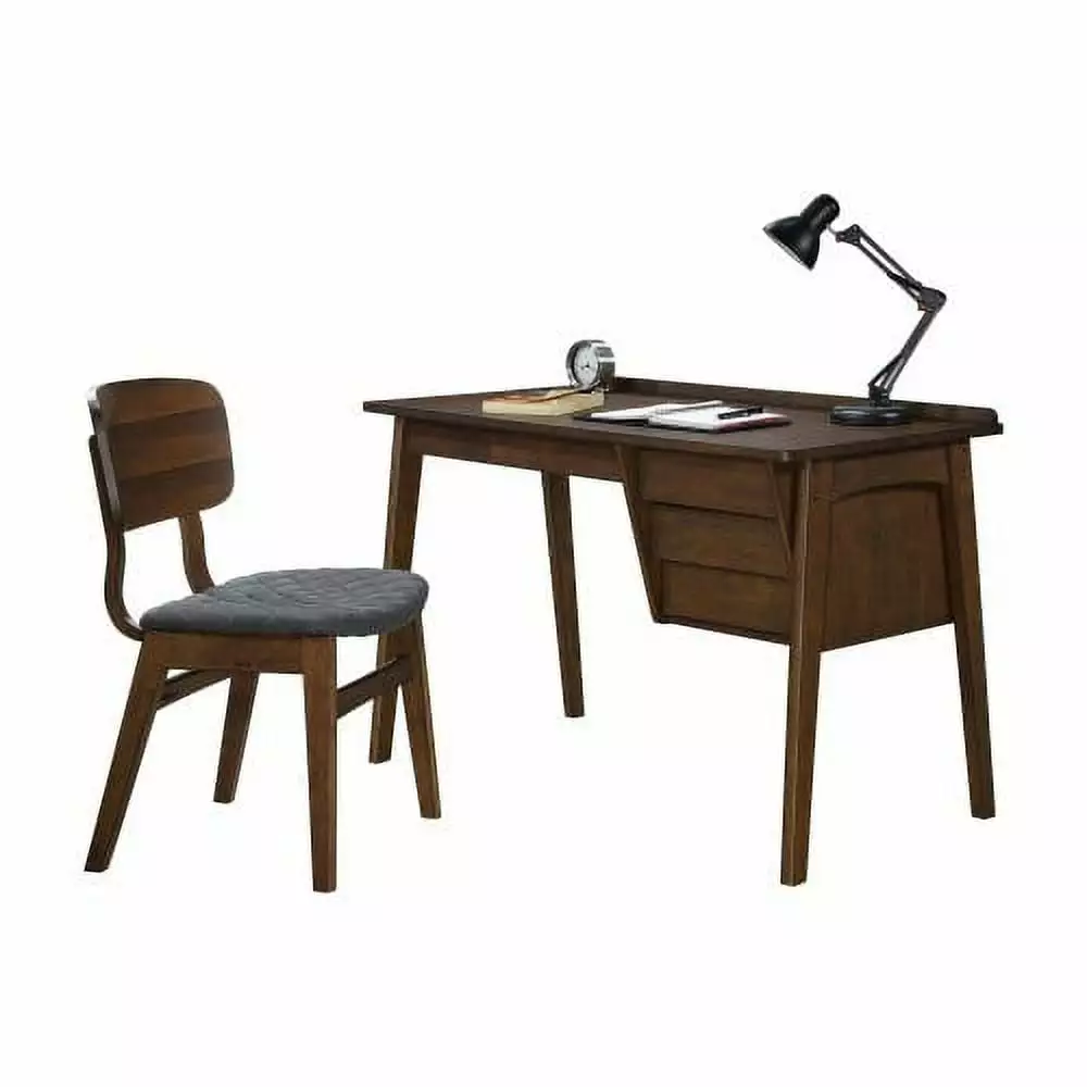 50 Solid Rubberwood Writing Desk and Office Chair Set - Contemporary Home Office Furniture Triple Tree
