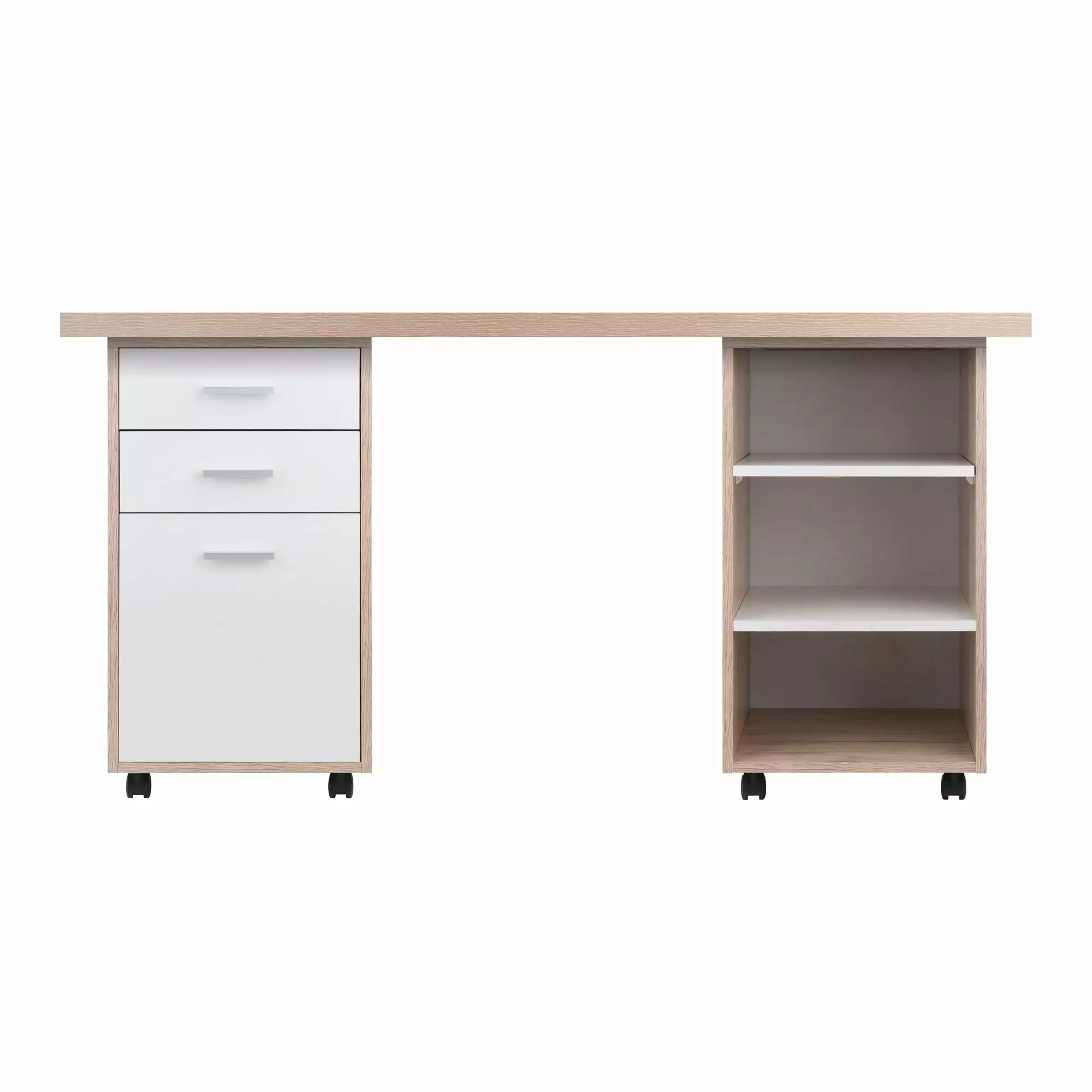 Winsome Wood Kenner 3-Pc Modular Desk Set Two-Tone Finish Home Office Furniture Set