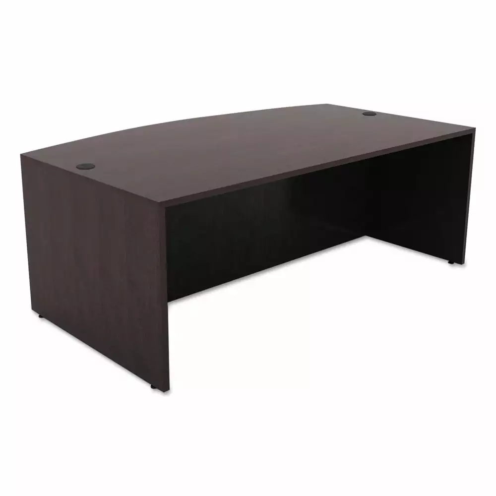 Alera Valencia Series Bow Front Desk Shell 71 x 41.38 x 29.63 Espresso