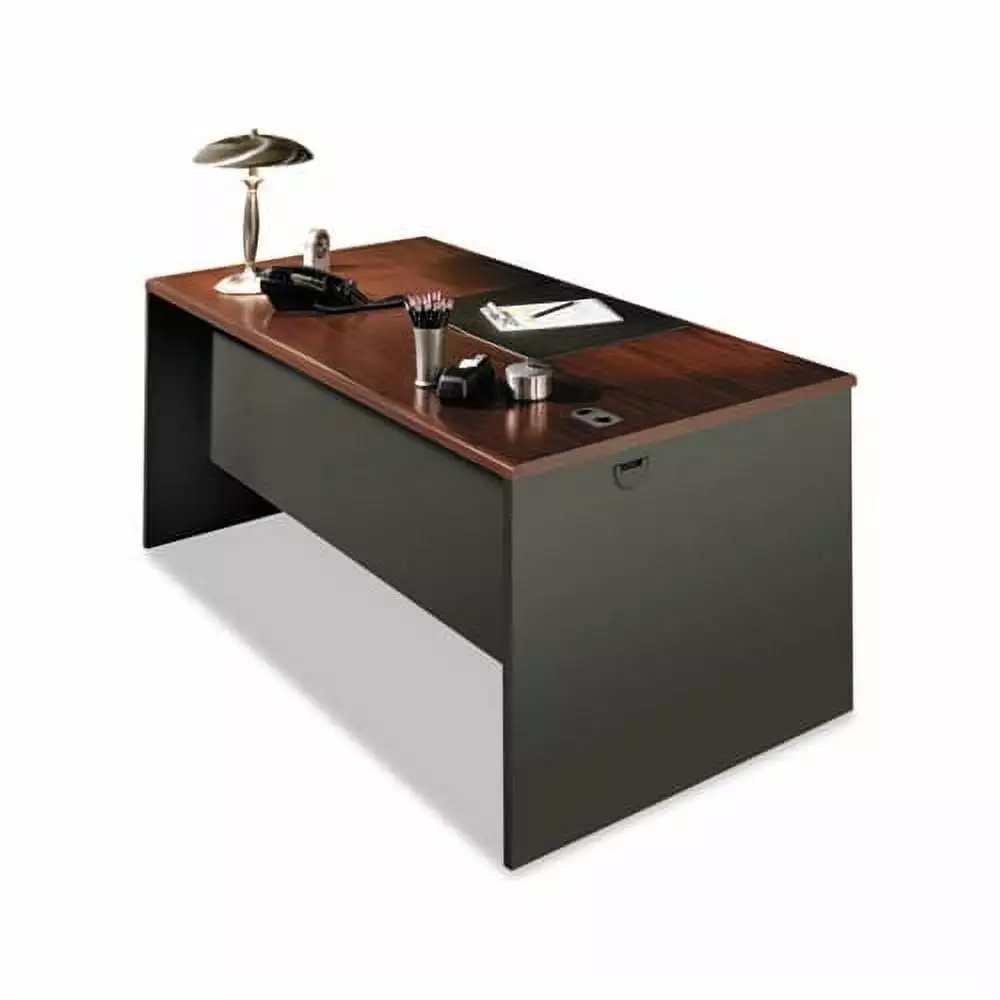 38000 Series Desk Shell 60 x 30 x 29.5 - Mahogany/Charcoal Office Desk HON