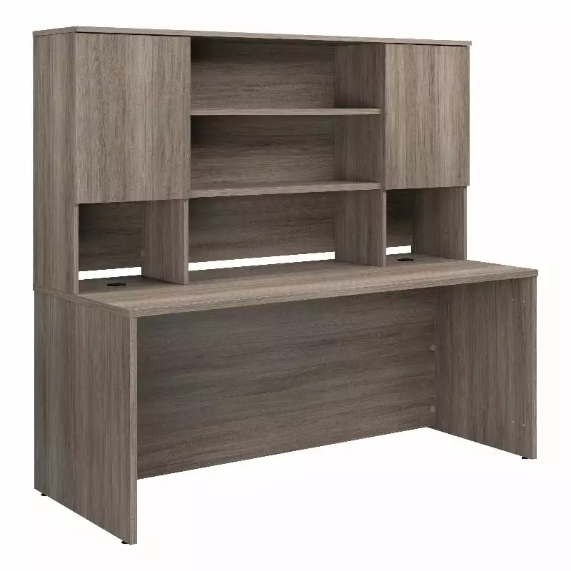 UrbanPro Engineered Wood 72x30 Desk Hutch Bundle Hudson Elm Brown