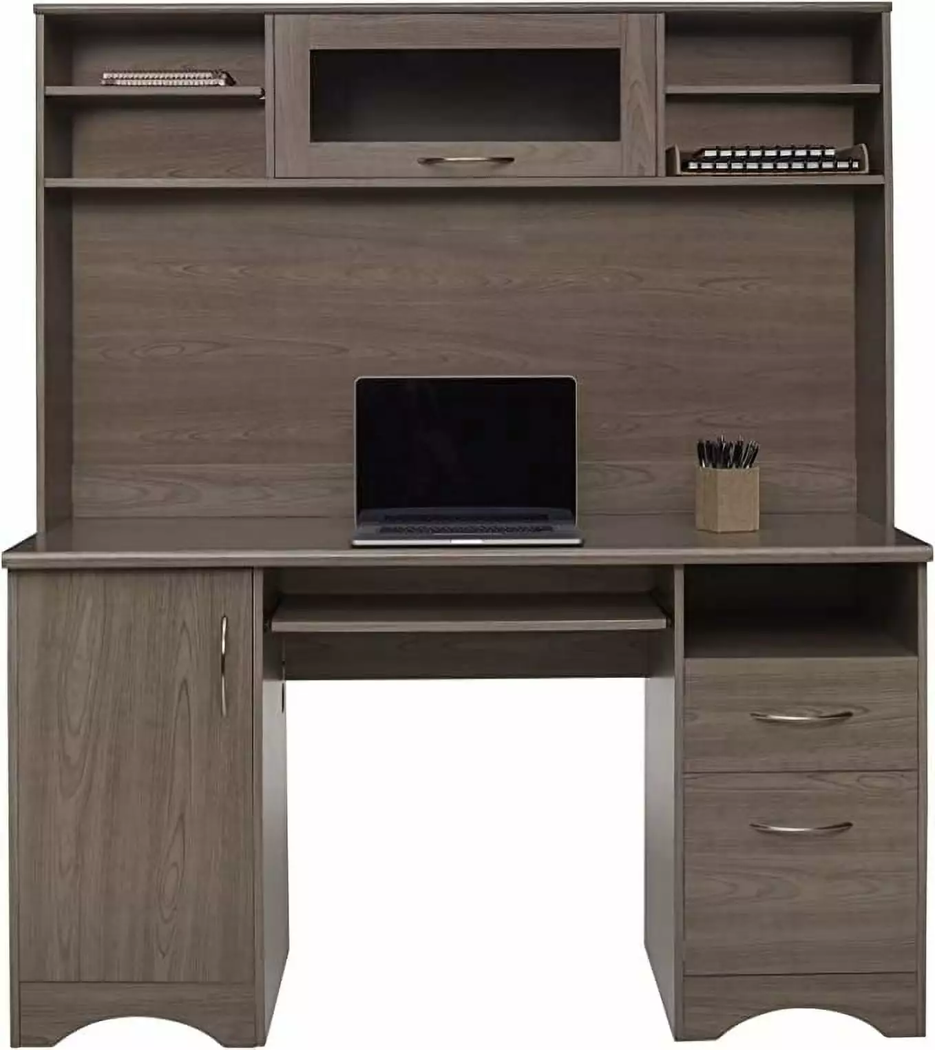 Open Box Realspace Pelingo 56 W Desk Hutch 833142 - Gray Office Desk