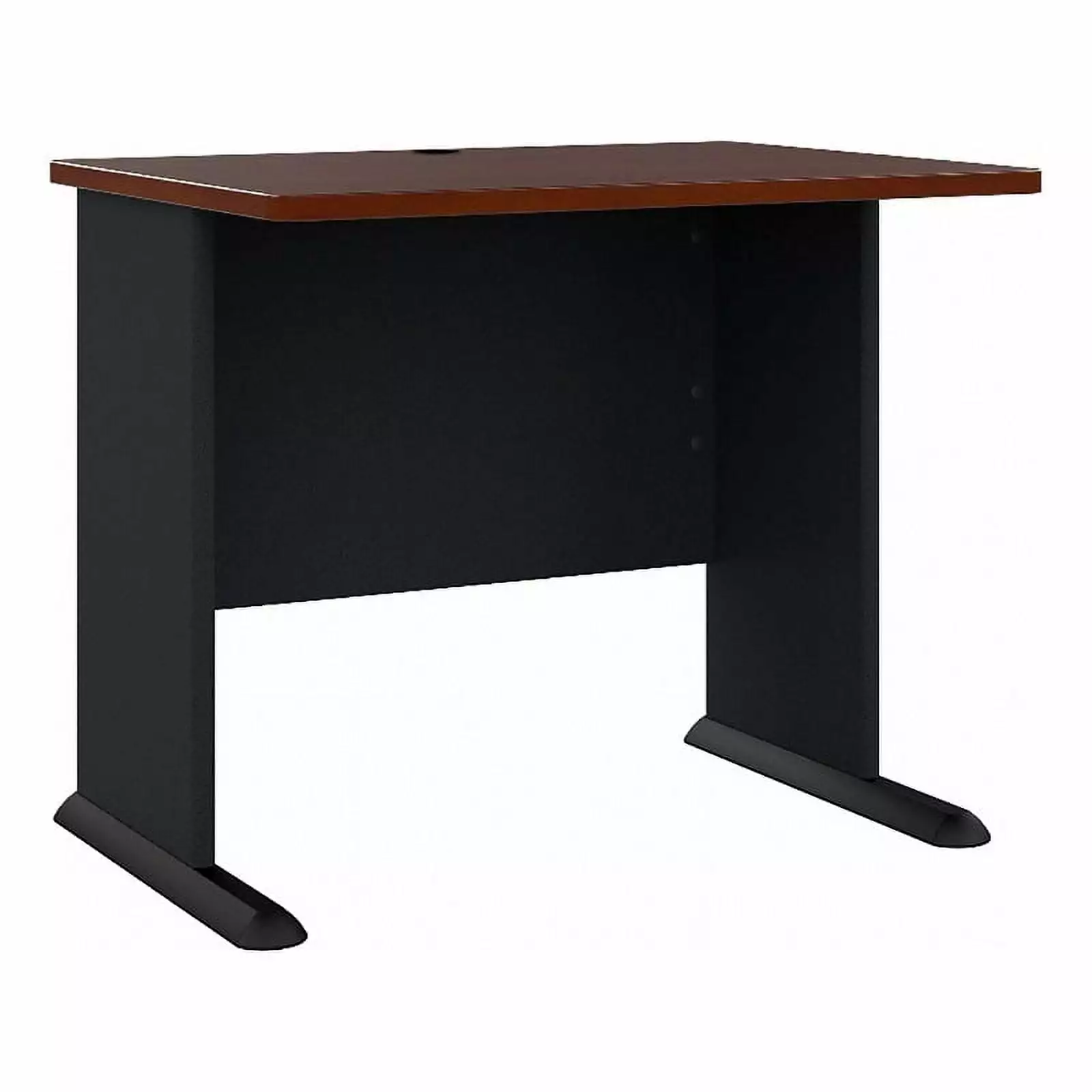 Pemberly Row 36 Transitional Engineered Wood Desk Hansen Cherry and Gray