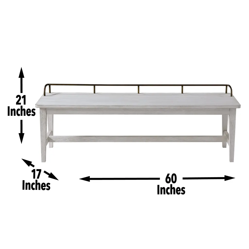 Pendleton Dining Bench White Wood Kitchen or Dining Room steve silver furniture