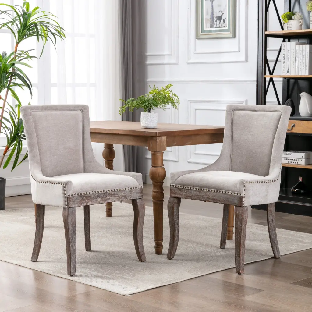 Ultra Side Dining Chair Thickened Fabric and Neutral Tones a-a furniture