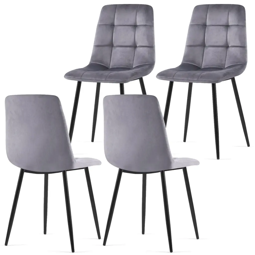 Grey Velvet Dining Chairs Set 4 Dining Chairs Living Room Chair Modern bn smart home w1516