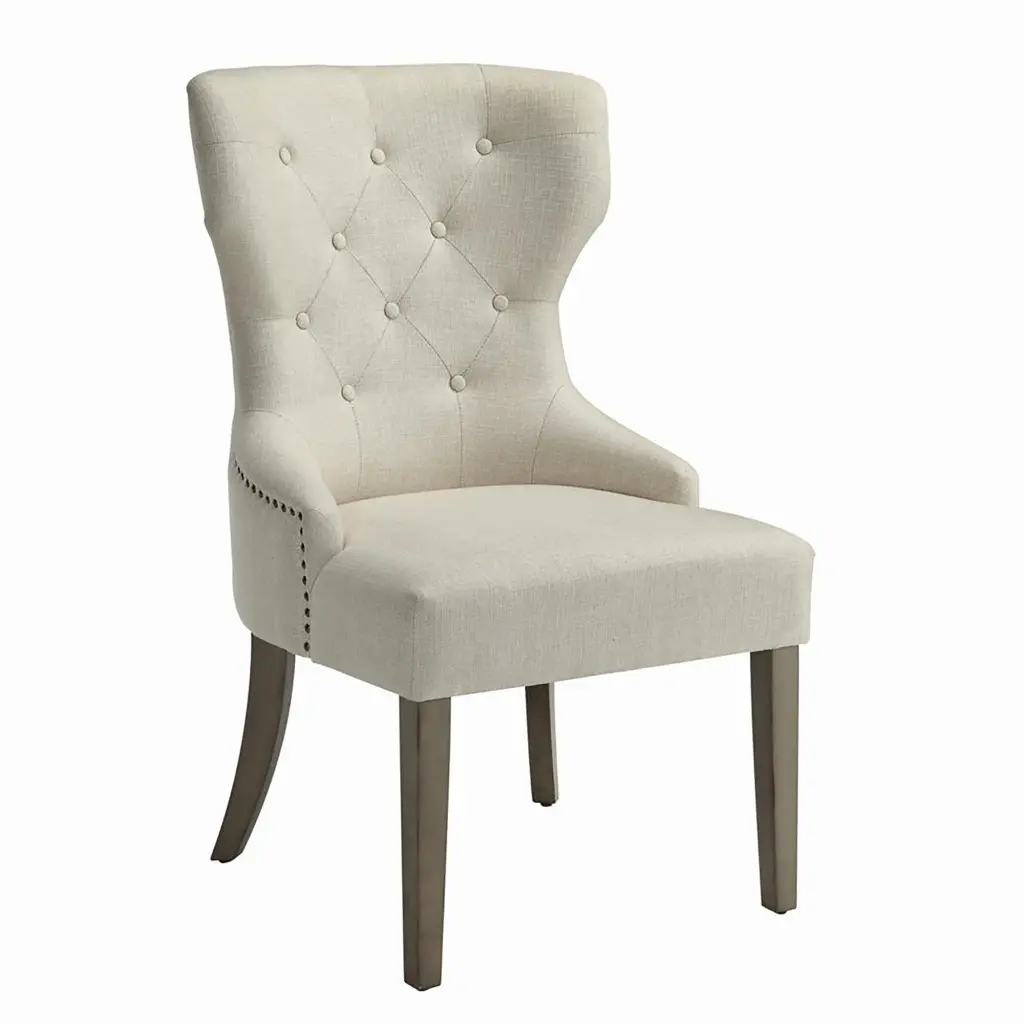 Beige And Rustic Smoke Tufted Dining Chair Farmhouse Dining Room furniture max