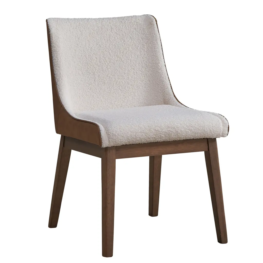 White And Brown Side Chair Set 2 Solid Wood Dining Room Traditional Chairs furniture max