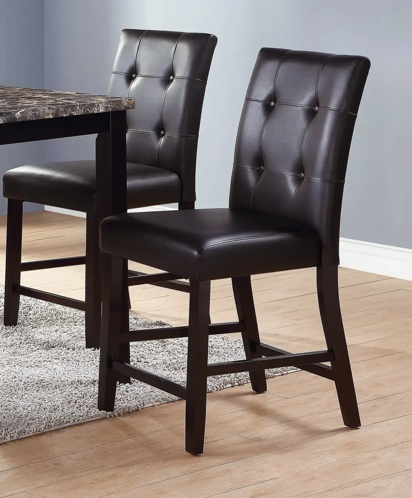 Effortless Contemporary Set 2 Counter Height Chairs Brown Finish Dining Room kanepe