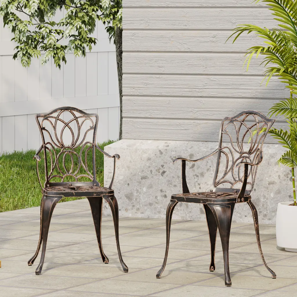 Tucson Dining Chair Set 2 Black Copper and Aluminium nh-uhome