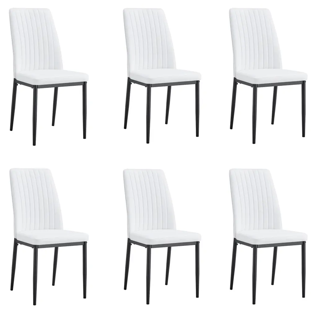 Modern Dining Chairs Set 6 Side Dining Room Kitchen Chairs Faux Leather rnb