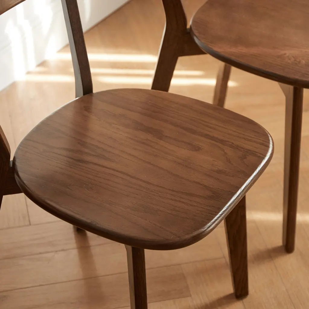 2 Pcs Box Dining Chair Wooden Fas Grade Oak Natural Wood Made North yeswood furniture store