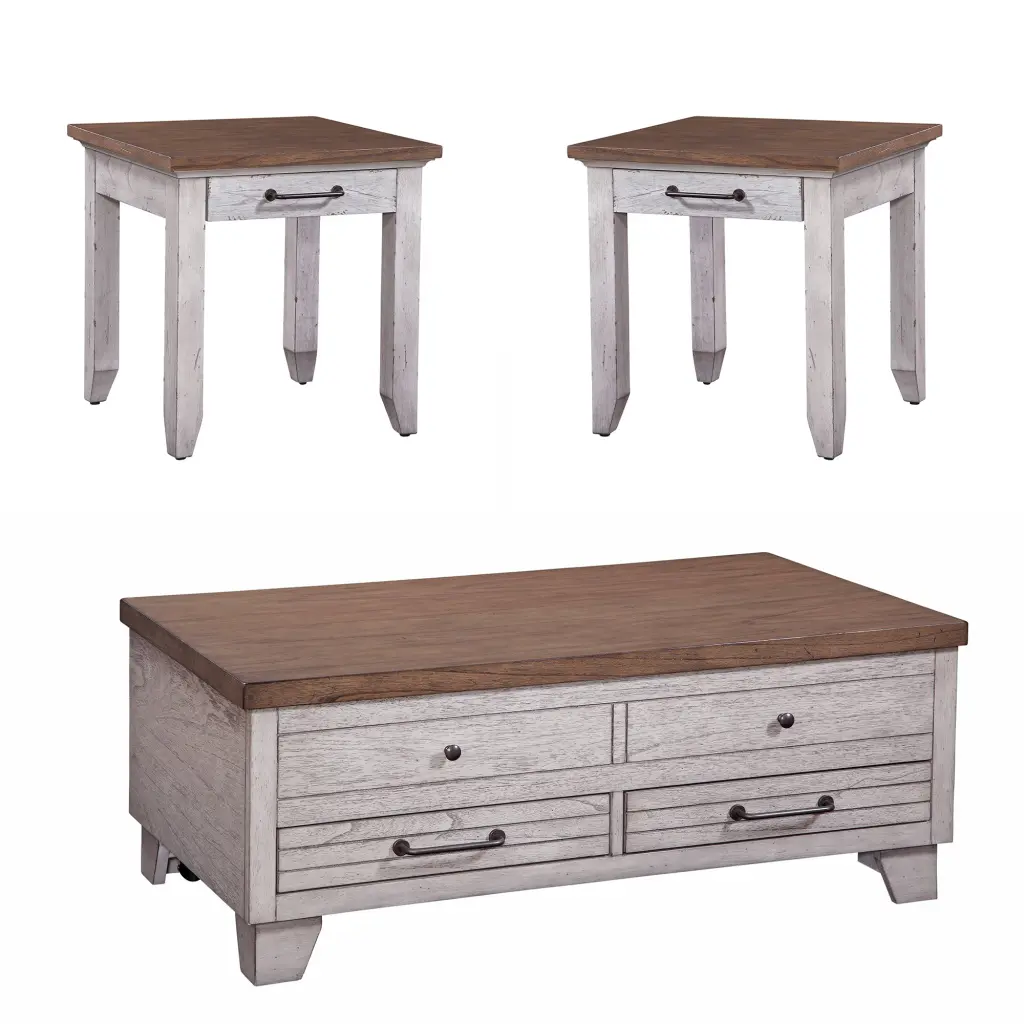Bear Creek 3 Piece Table Set White Wood Kitchen Dining Set steve silver furniture
