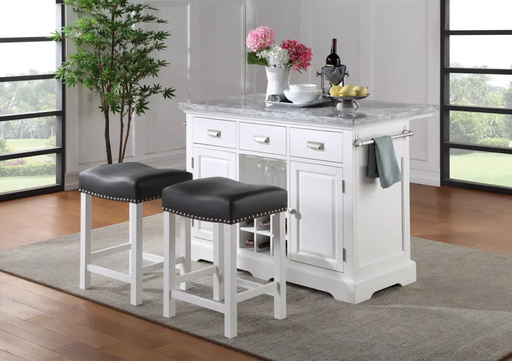 Zermatt 3 Piece Kitchen Set White Wood Dining Table And Chairs steve silver furniture