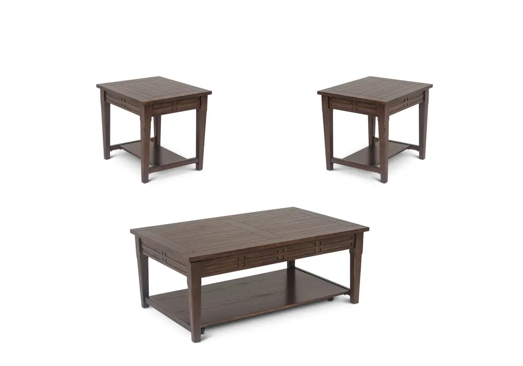 Crestline 3 Piece Table Set Brown Wood steve silver furniture
