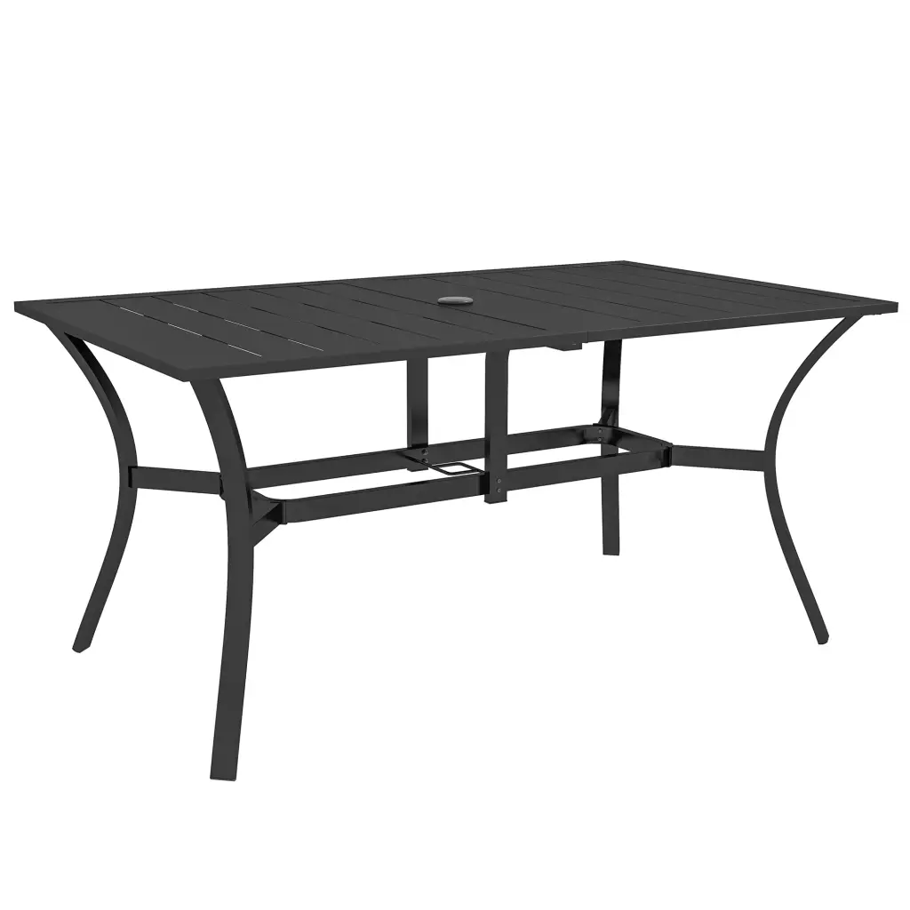 Outsunny Rectangle Outdoor Dining Table 6 People Steel Frame aosom business