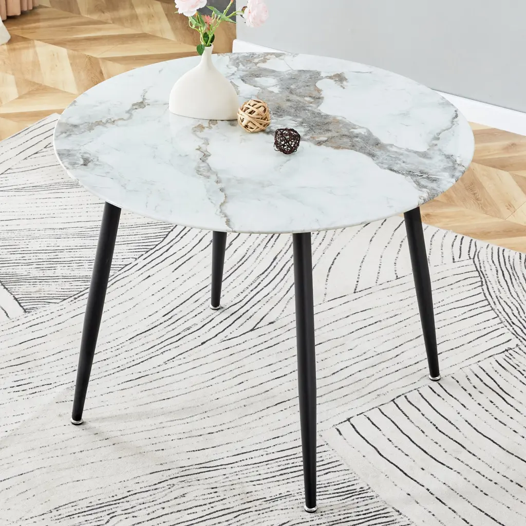 Modern Minimalist Circular Dining Table 40 Inches Diameter droom w-1151