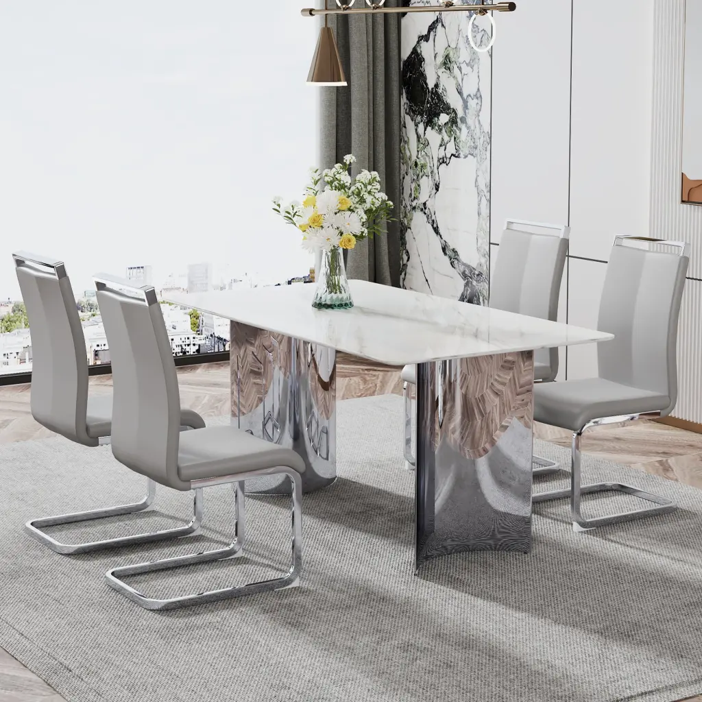 Modern Minimalist Dining Table Imitation Marble Glass Sticker Desktop Kitchen droom w-1151