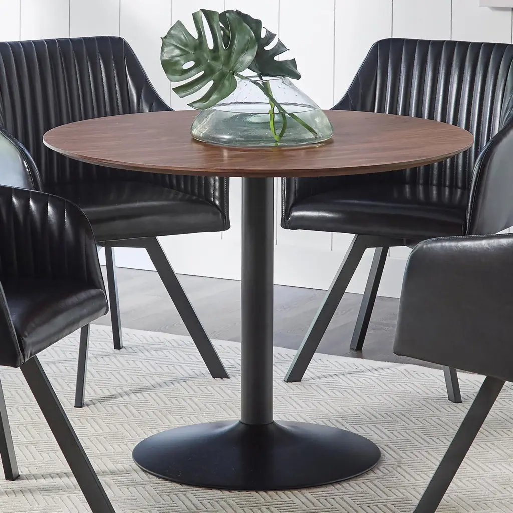 Brown And Black Round Dining Table Contemporary Modern Style furniture max