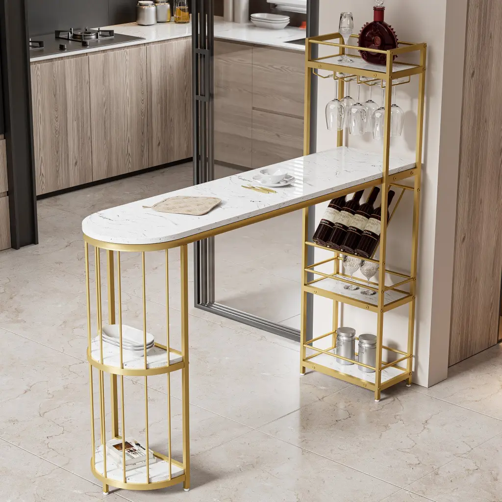63 Inch Modern White Kitchen Bar Height Dining Table Wood Breakfast Pub Table memory valley