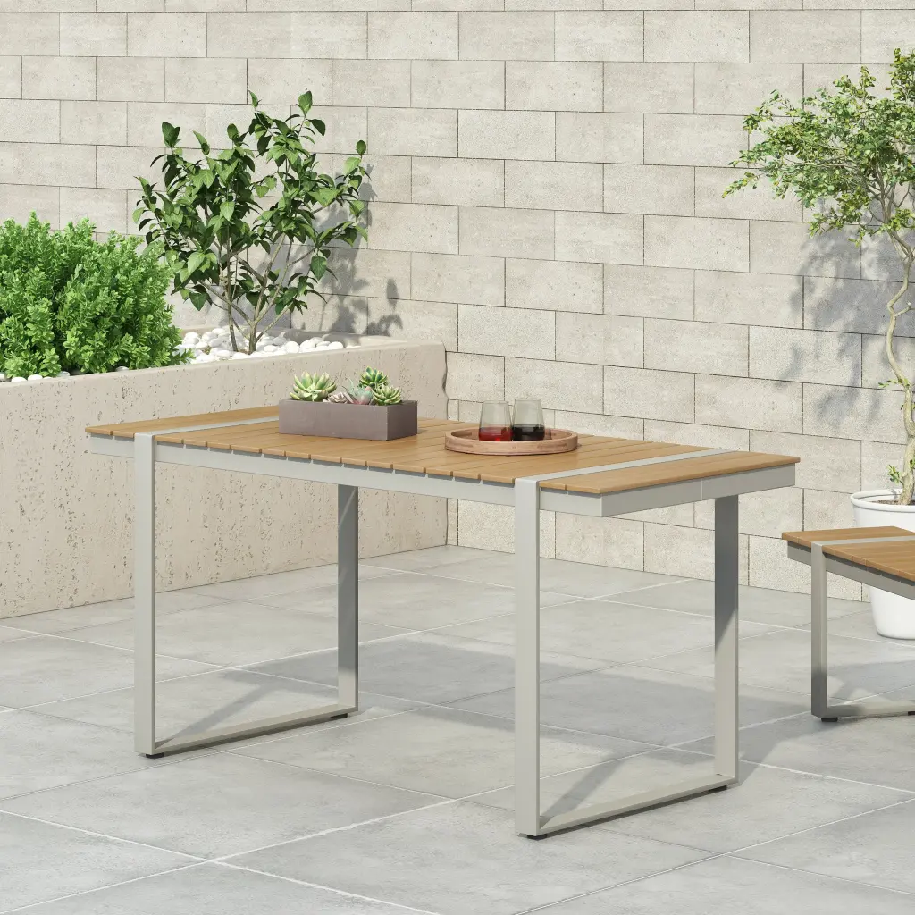 Dining Table Silver Natural Natural Wood nh-uhome