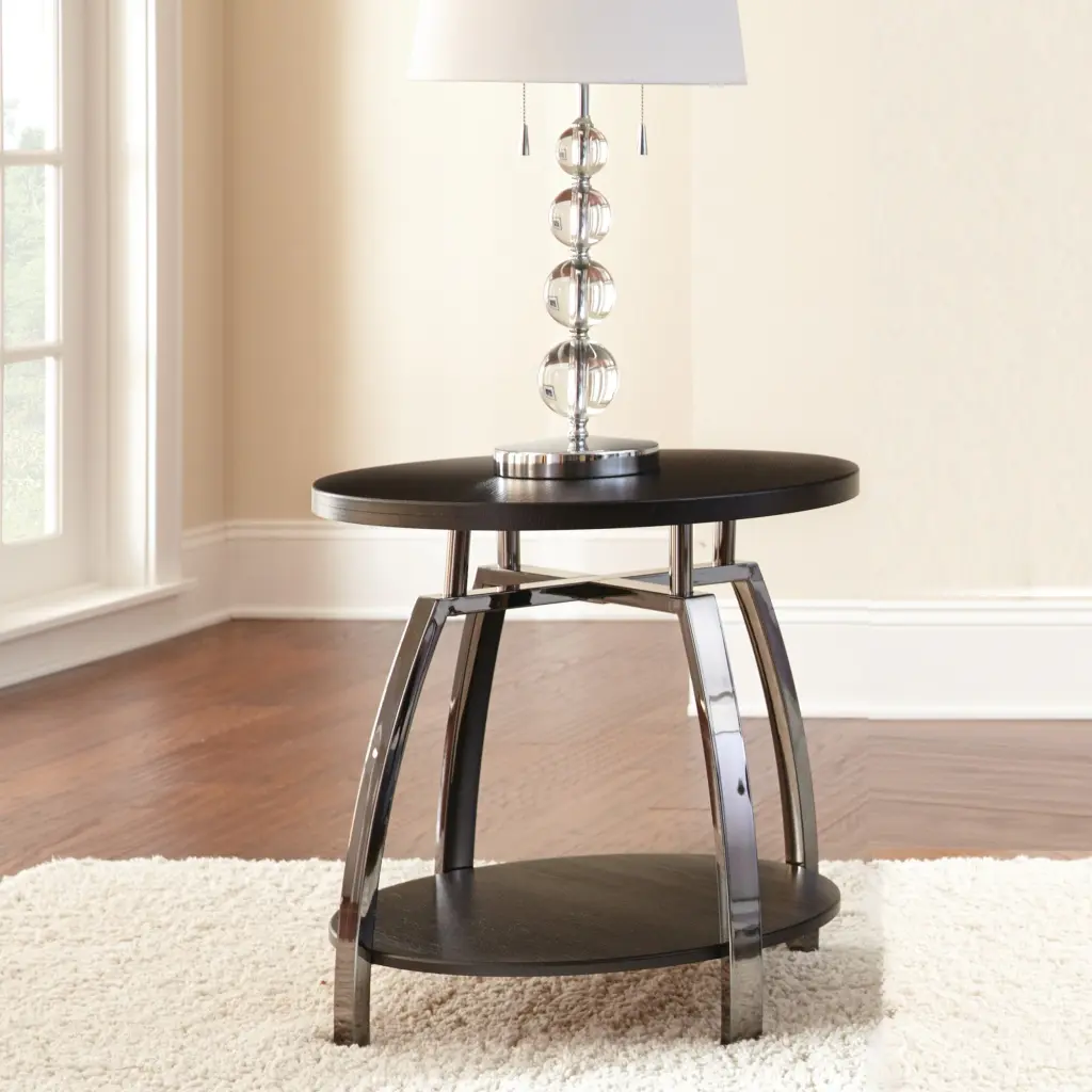Elegant Silver Round Table Laminate Top Dining steve silver furniture