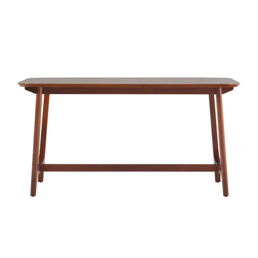 Mid Century Modern Dining Table Trestle Base Walnut Veneer walker edison
