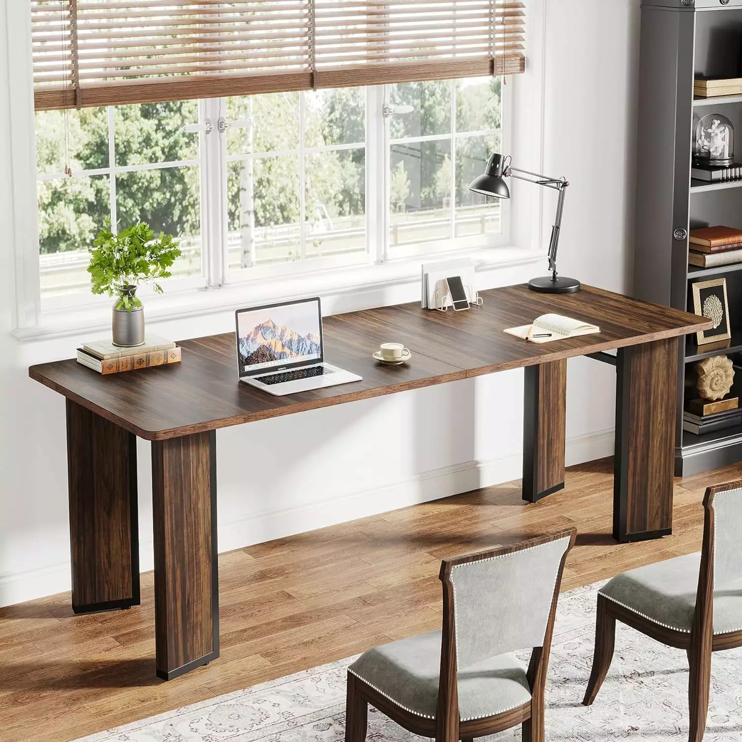 Tribesigns 78.8 inch Extra Long Computer Desk 2 Person Desks Wood Writing Table Double Long Desk