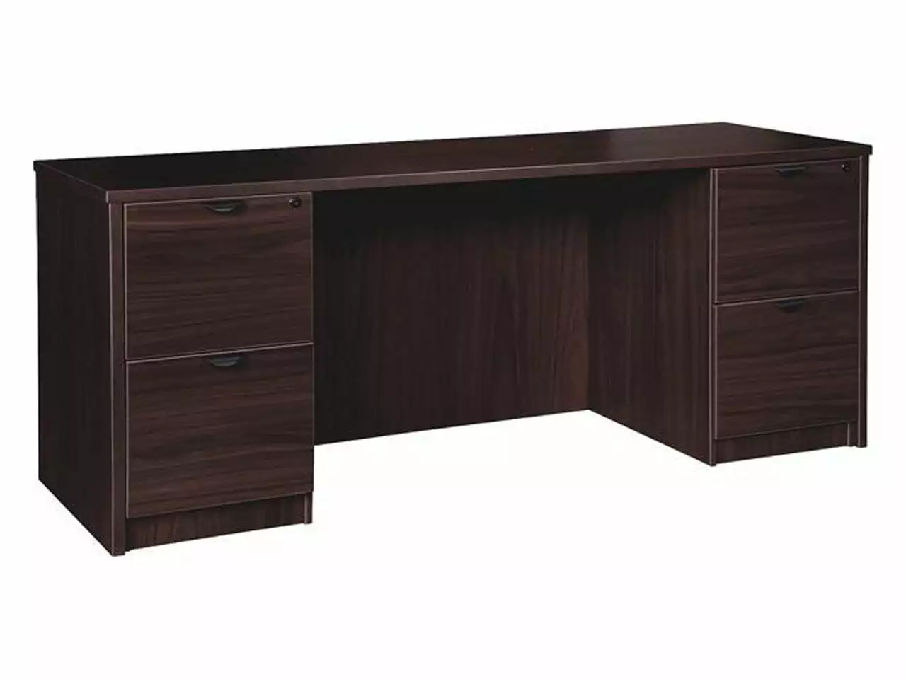 Lorell PC2466ES Prominence 2.0 Espresso Laminate Double-Pedestal Credenza