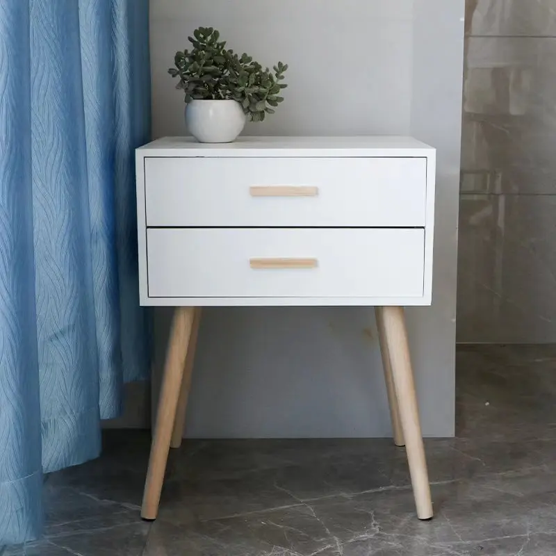 2 Drawers Storage Cabinet Living Room Bedroom White Modern Furniture ronghao
