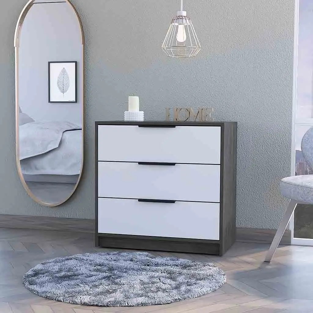 Washington Three Drawer Dresser Multicolor MDF Engineered Wood fm furniture