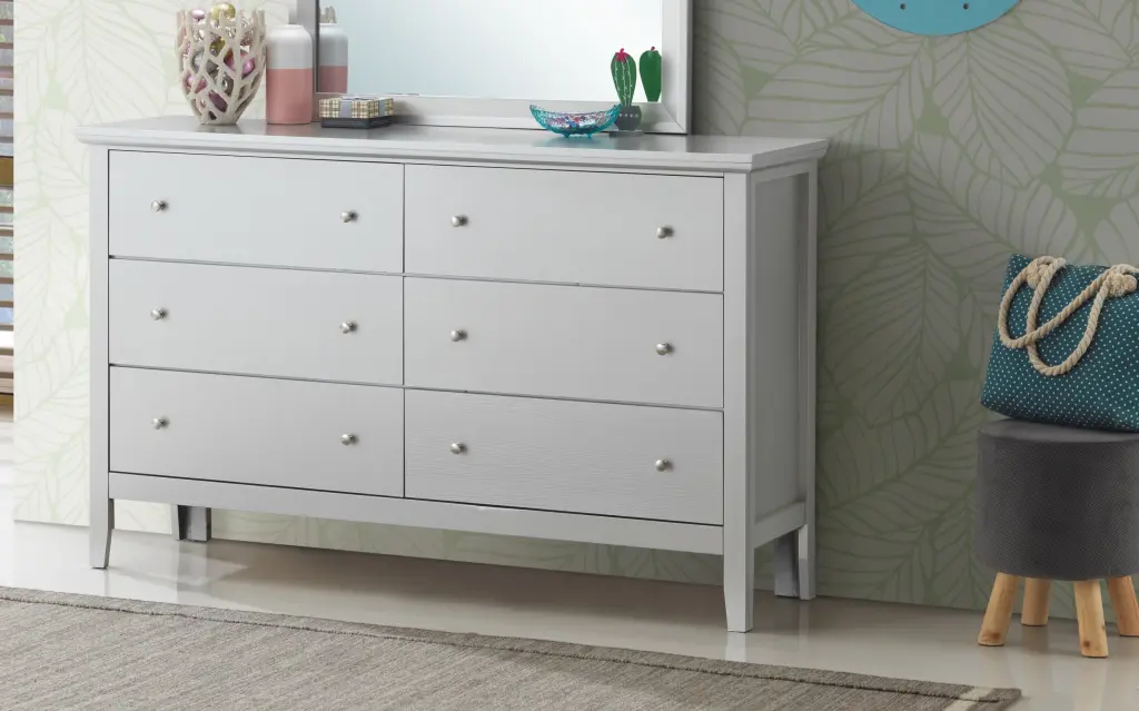 Primo G1333 D Dresser Silver Champagne Particle Board Bedroom Storage glory furniture