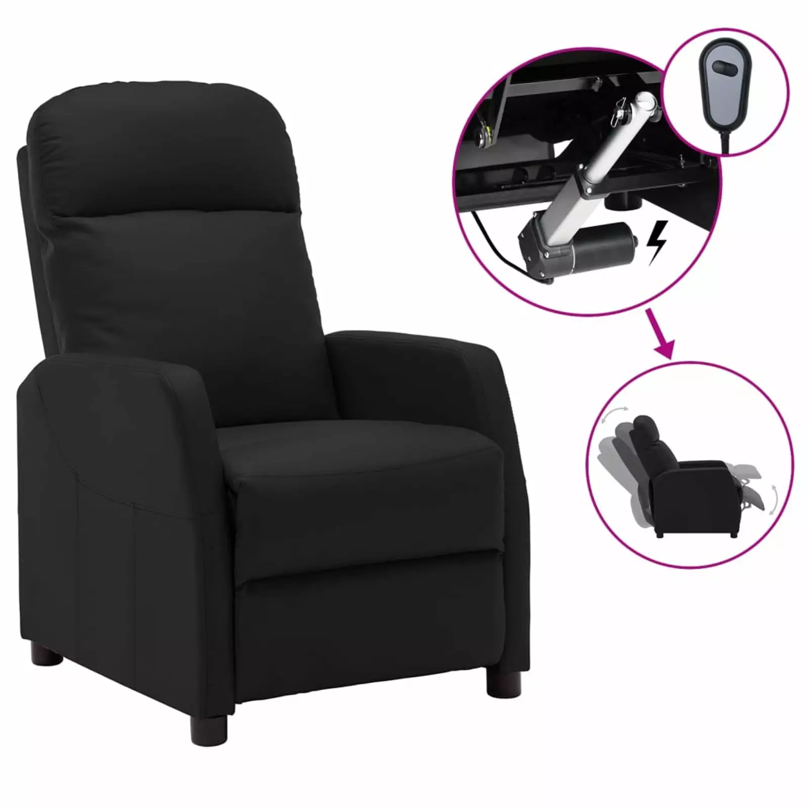 Dcenta Recliner Chair Adjustable Footrest and Backrest Faux Leather Elderly Living Room