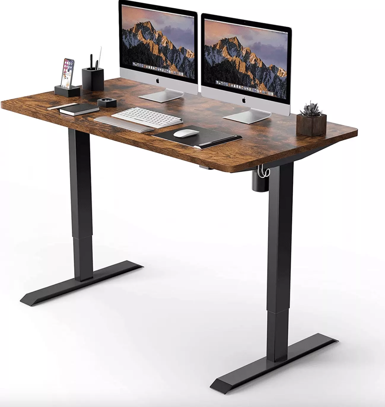 Electric Standing Desk 48 X 24 Inches Whole Piece Deskboard Height Adjustable HomeHub