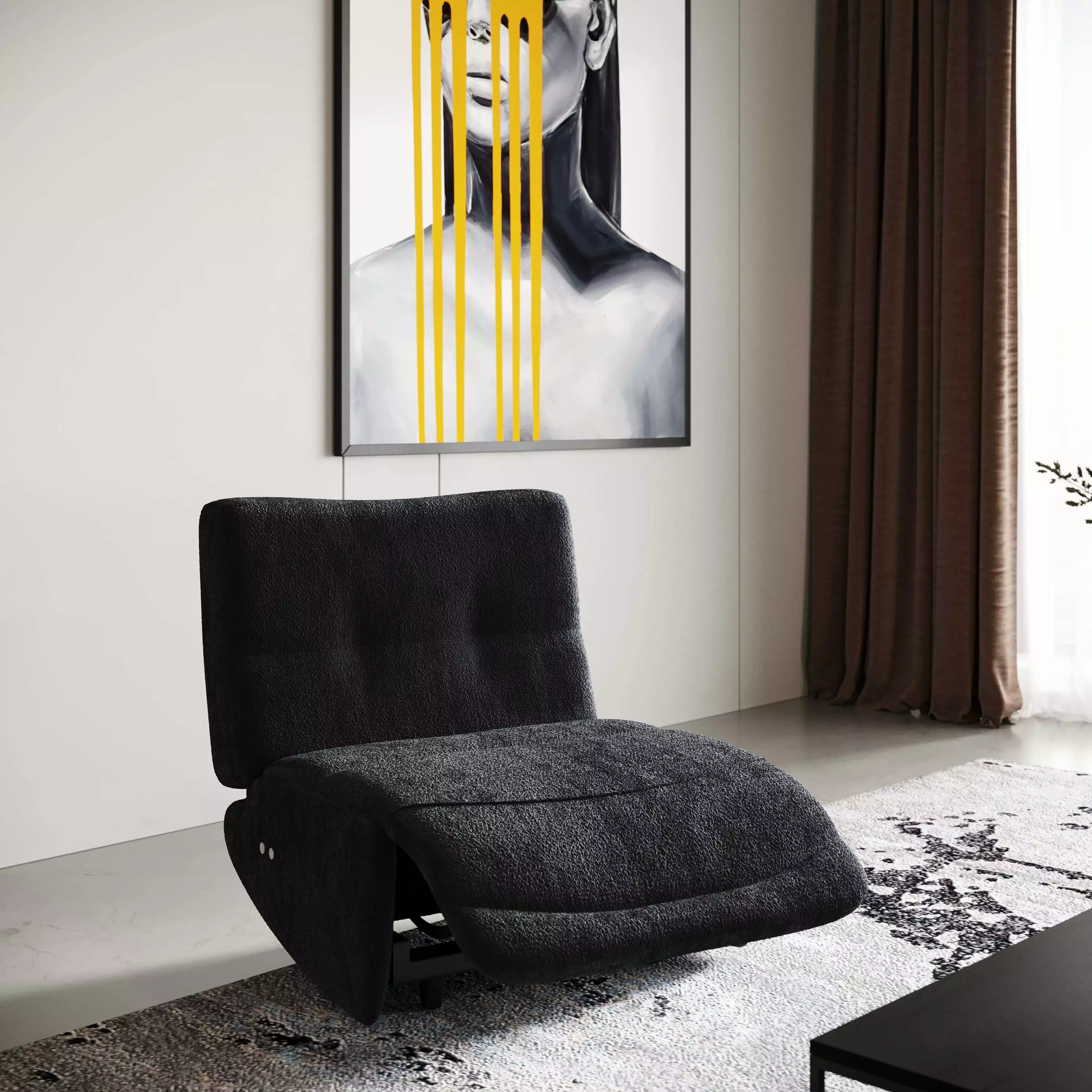 Divani Casa Basil Modern Dark Grey Fabric Small Electric Recliner Chair Bed Bath & Beyond