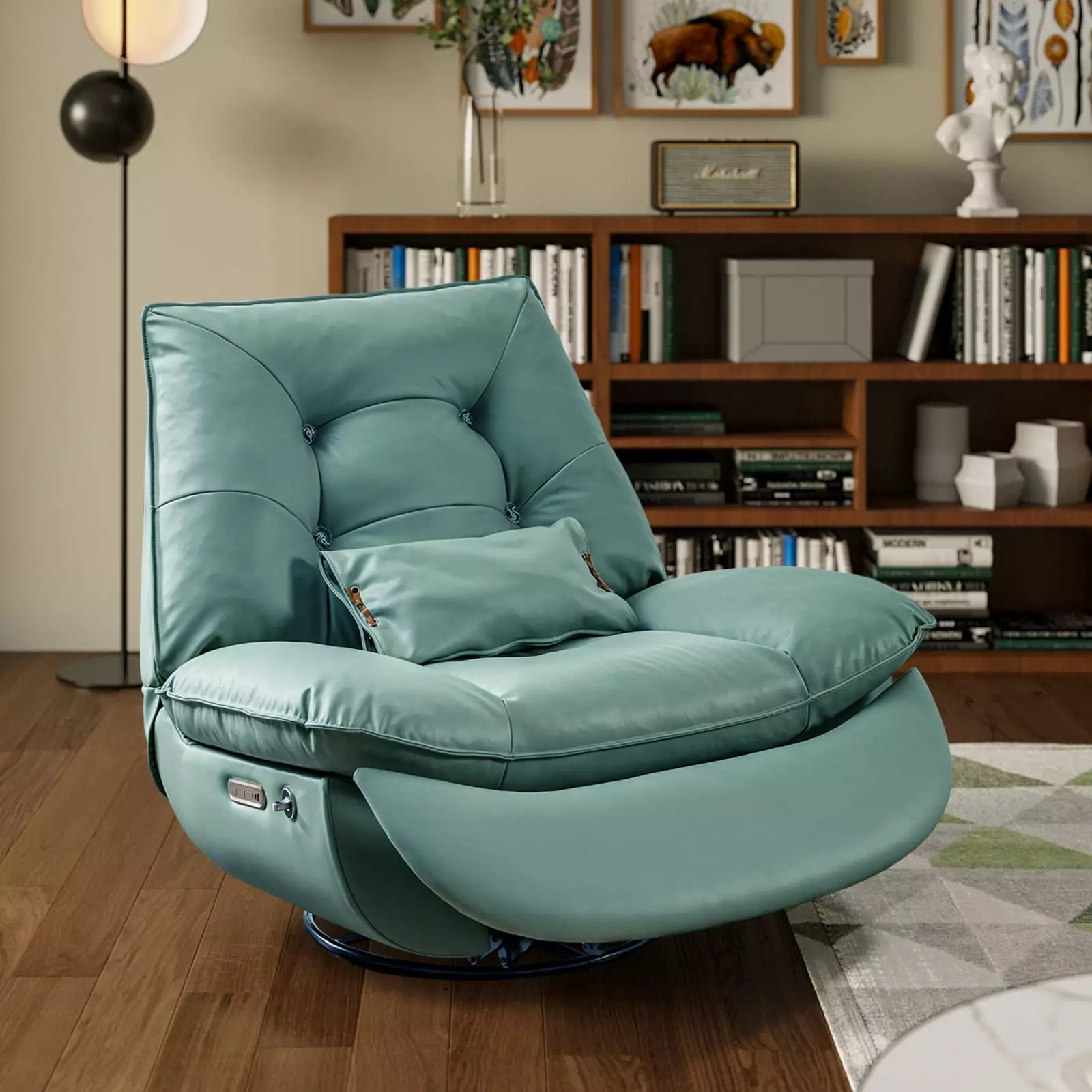 DeeHome Smart Multifunction Electric Recliner Chair Green Modern Living