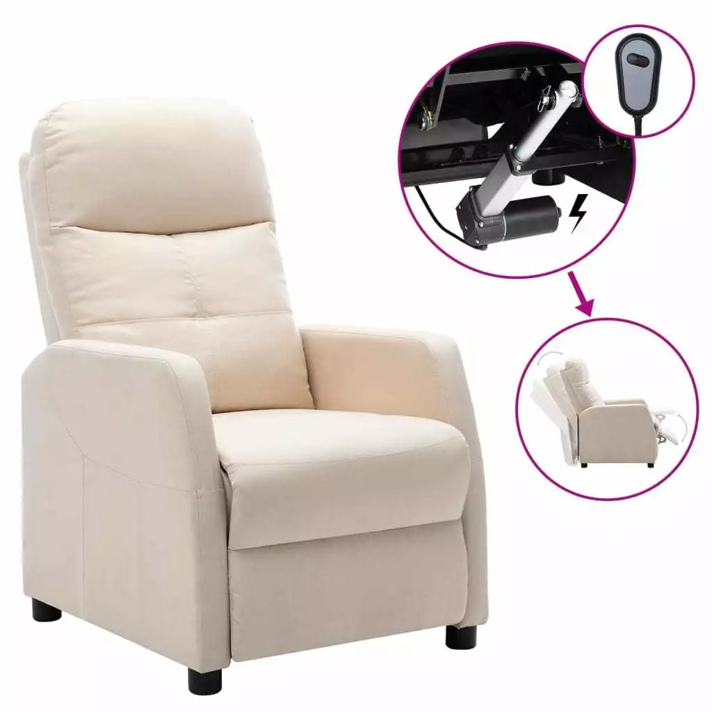 LANTRO JS Electric Recliner Cream Fabric