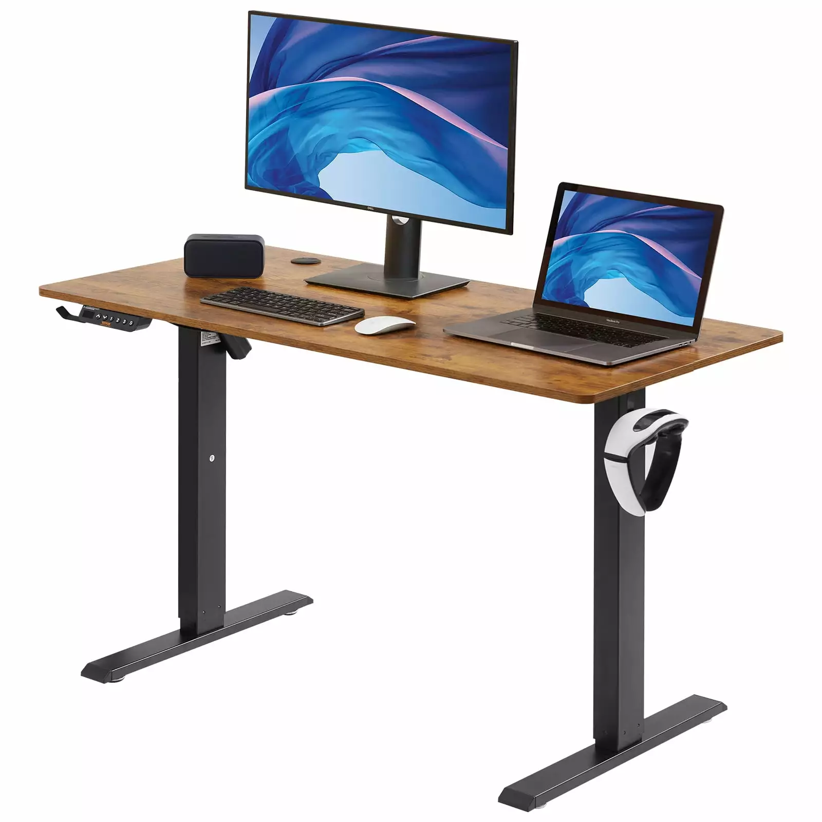 BENTISM Electric Adjustable Height Standing Desk 47.2 x 23.6 Inch Large Sit Stand Desk Memory Preset