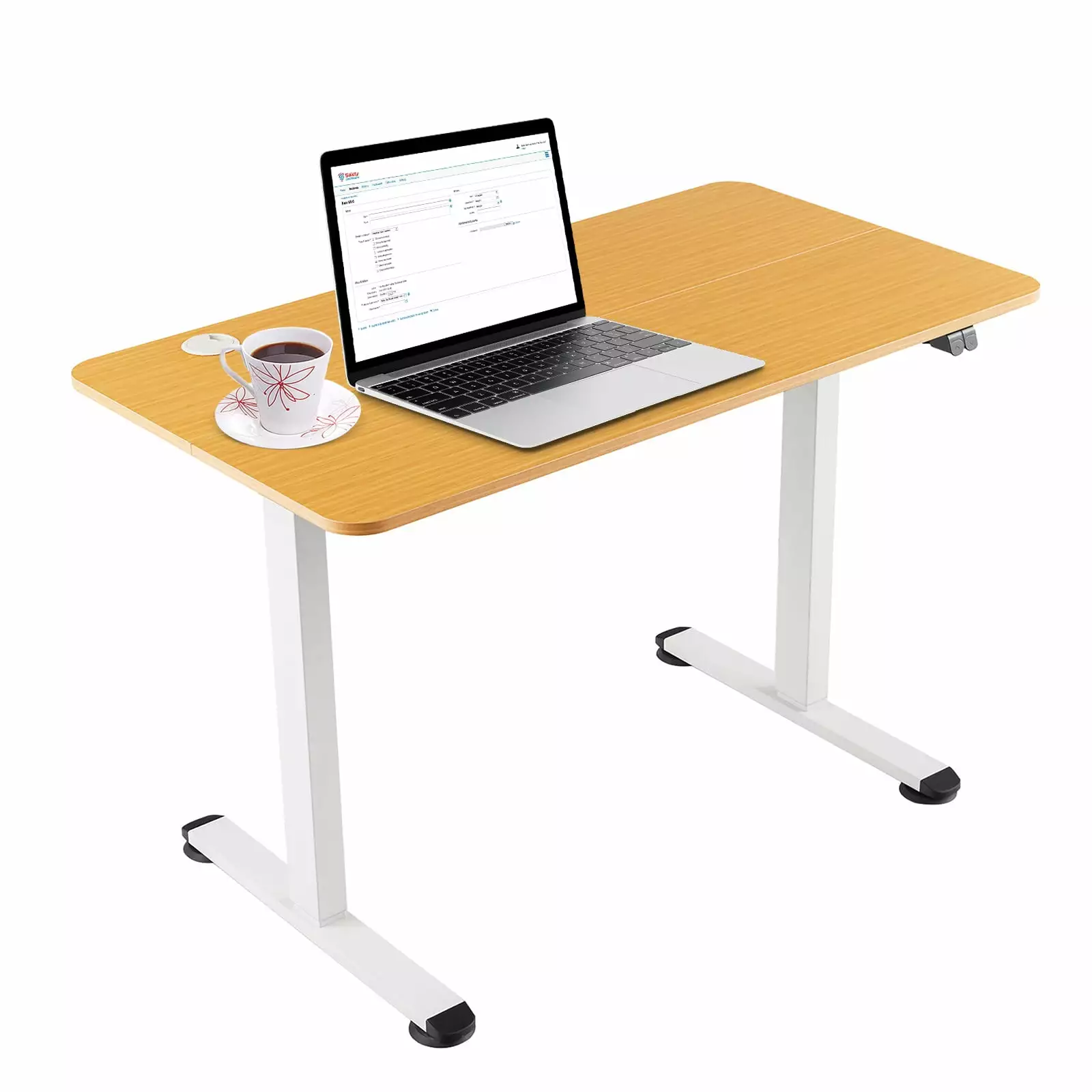 Fonirra 44 x 24 Electric Standing Desk Height Adjustable Electric Desk Sit Stand Desk Splice Board Natural