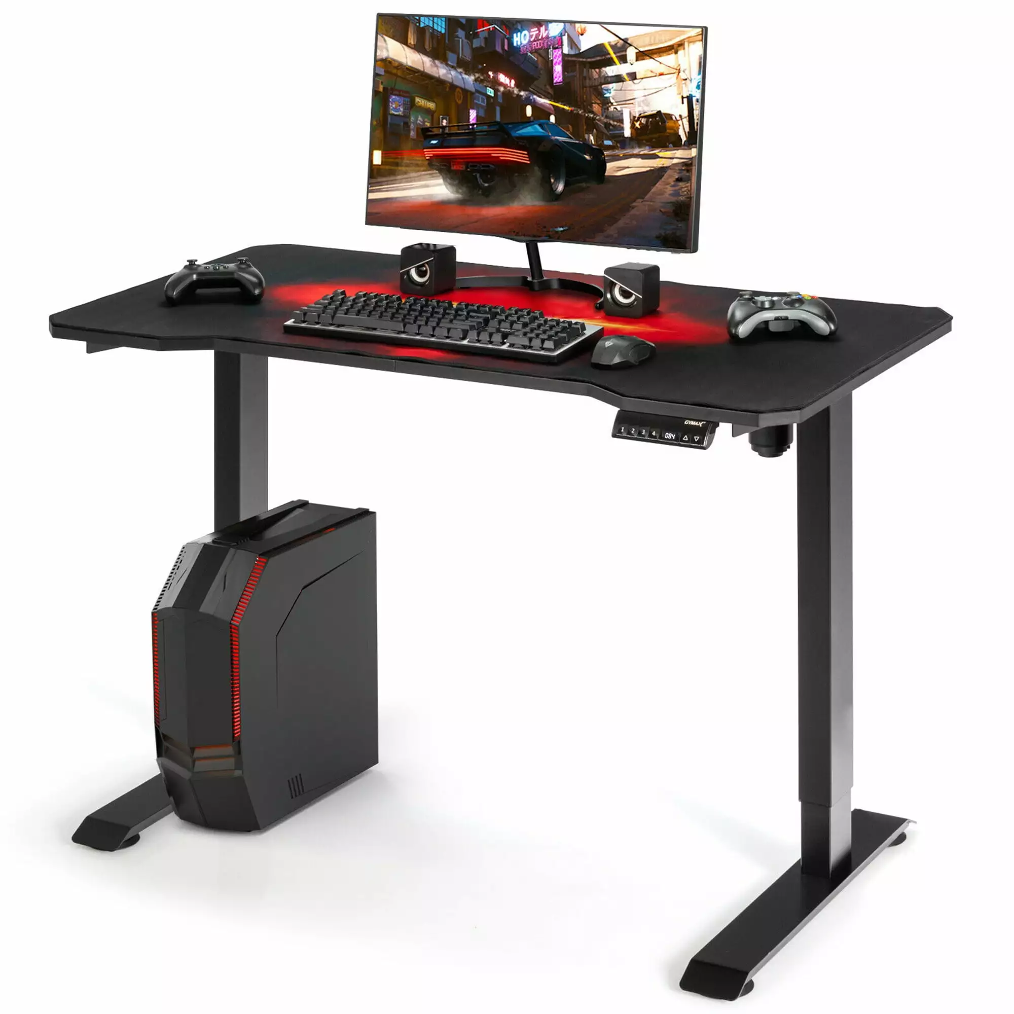 Gymax Electric Standing Gaming Desk Sit to Stand Height Adjustable Splice Board Home Office