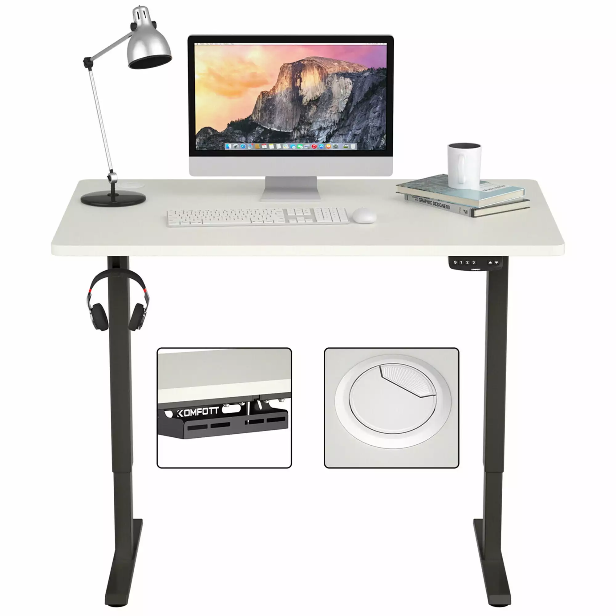 Gymax Height Adjustable Electric Standing Desk Dual Motor - Sit to Stand Desk Black