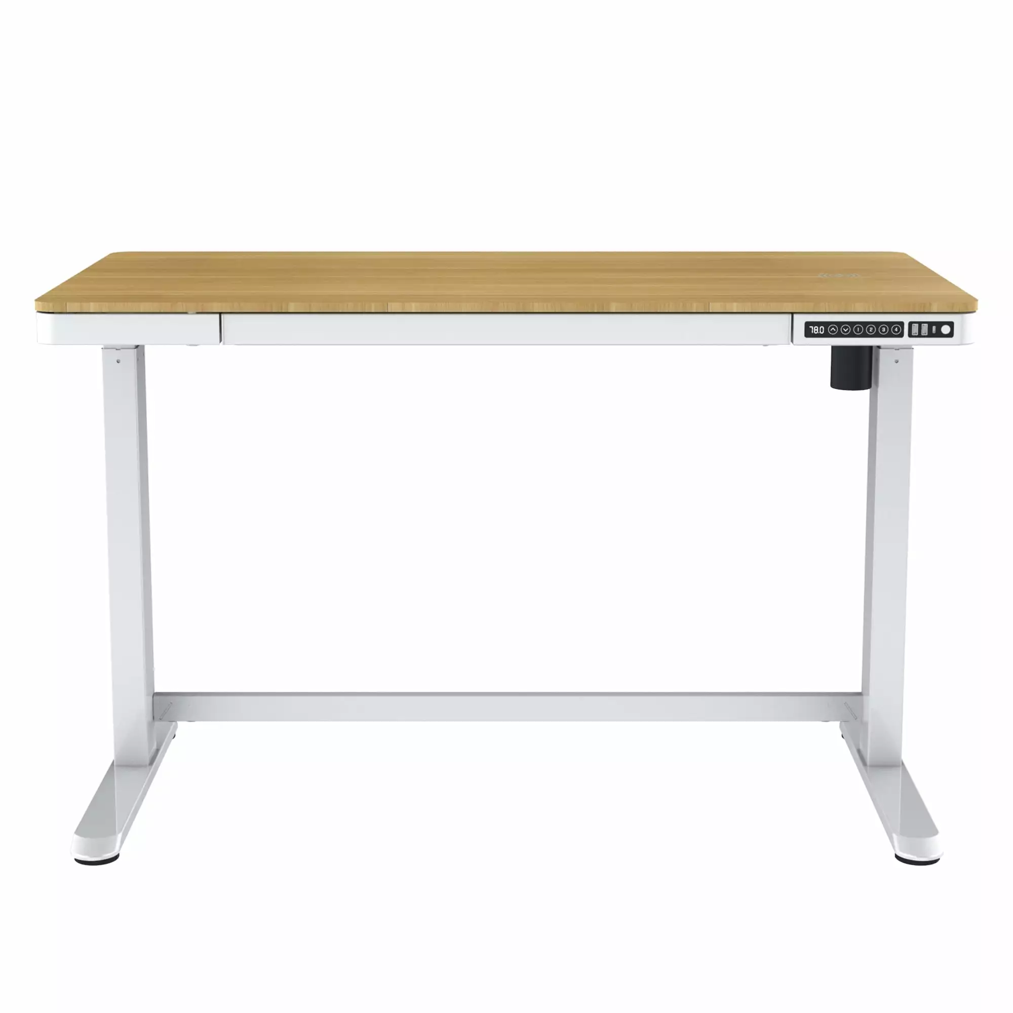 Koble Juno 48 Electric Height-Adjustable Desk White Frame and Light Wood Foil Top