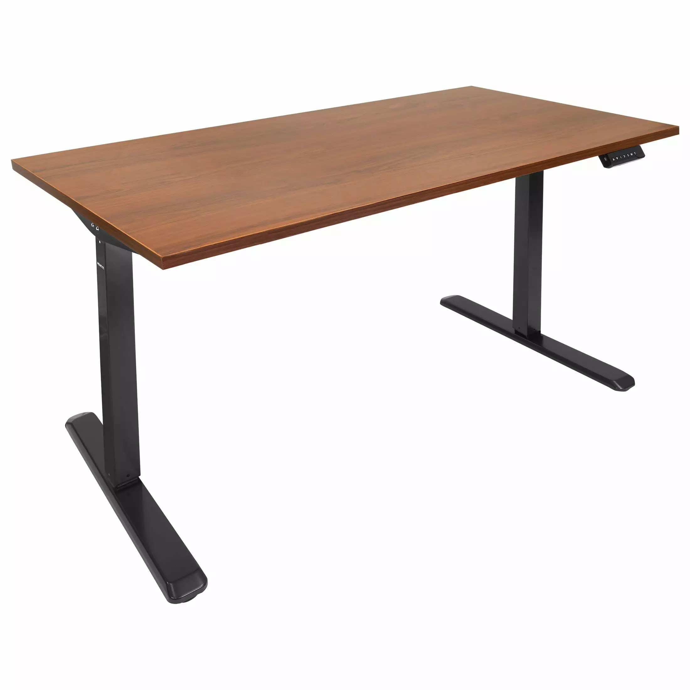 Mount-It! Black Electric Standing Desk Frame Extra-Wide 55 Desktop Brown