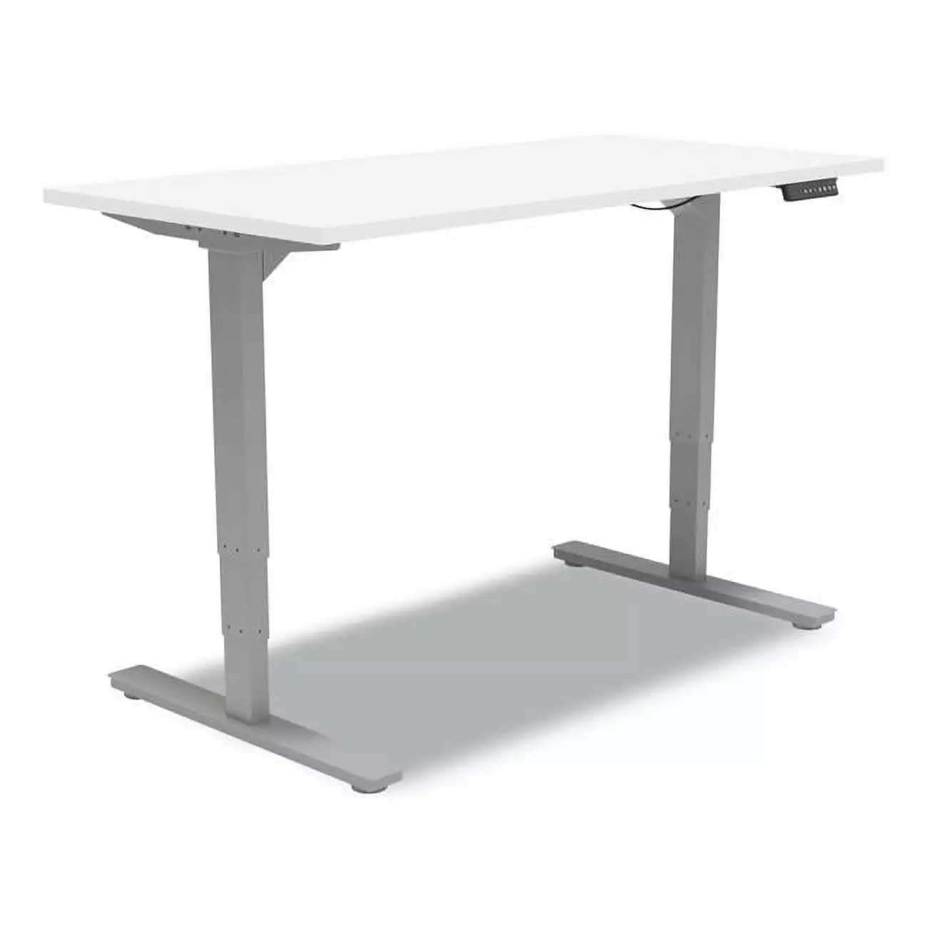 Union & Scale UN56206 Essentials Electric Sit-Stand Desk White Aluminum Adjustable Workstation