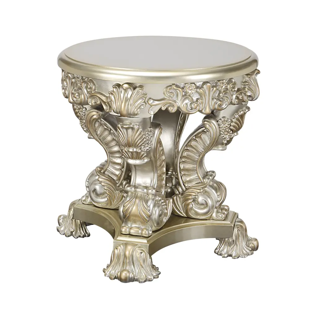 Sorina End Table Antique Gold Finish MDF Side Table acme onsite store