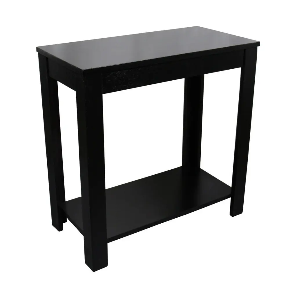 24 Inch Tall Wooden End Table Black Finish Black Wood california home