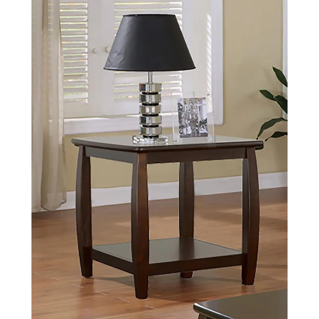 Cappuccino Square End Table, Brown Transitional Living Space Furniture furniture max
